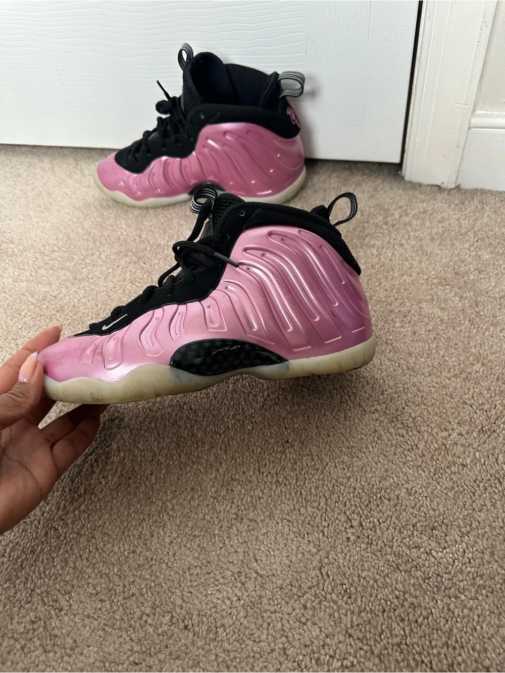 Nike Kids Foamposite-Style Sneakers in Pink and Black